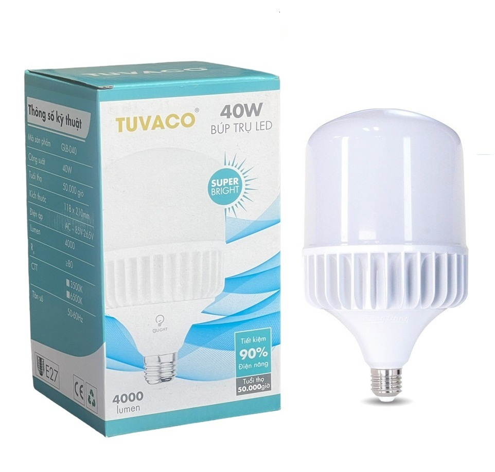 ĐÈN BÚP TRỤ NHÔM 40W TUVACO