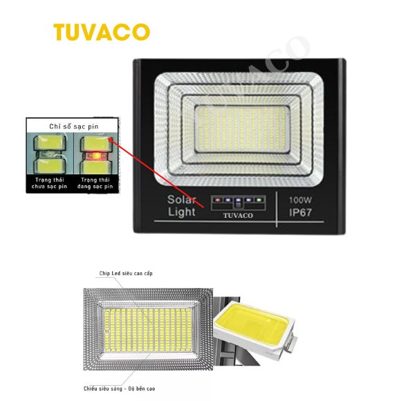 Đèn năng lượng mặt trời 100w