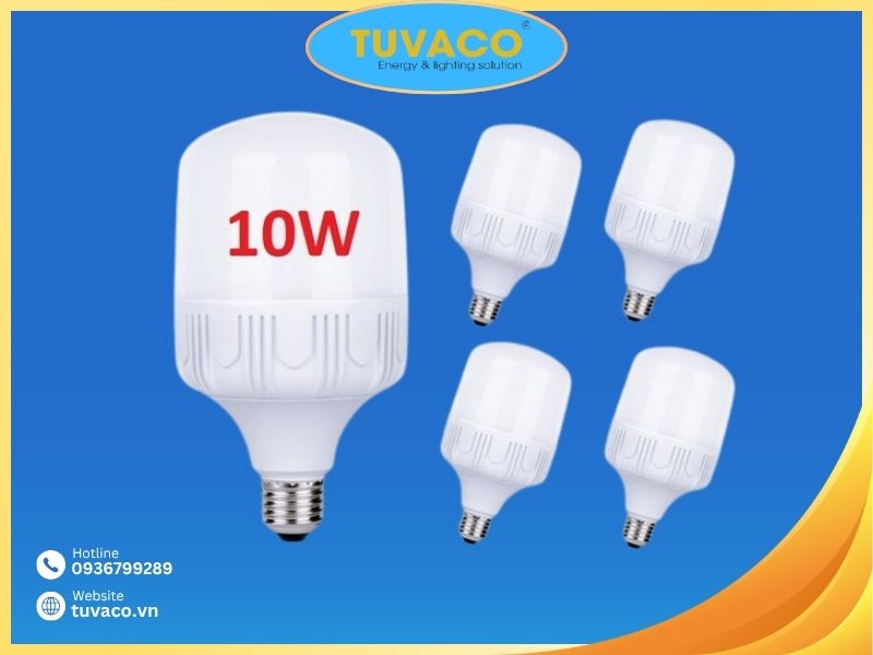 Đèn Led Búp Trụ 10W nhỏ gọn tiện dụng