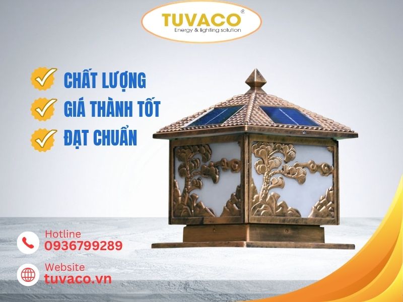 Địa Chỉ Mua Đèn Trụ Cổng Năng Lượng Mặt Trời 25x25 Giá Tốt Chất Lượng