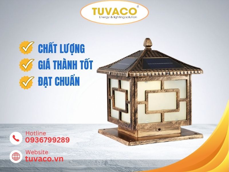 Mua Đèn Trụ Cổng Năng Lượng Mặt Trời 30x30 Chất Lượng Cao Tại TUVACO