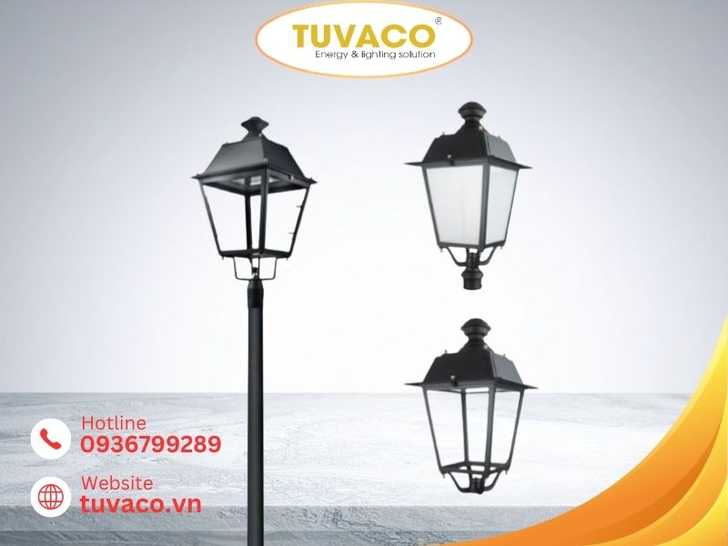 Đèn Trụ Sân Vườn Năng Lượng Mặt Trời Chính Hãng