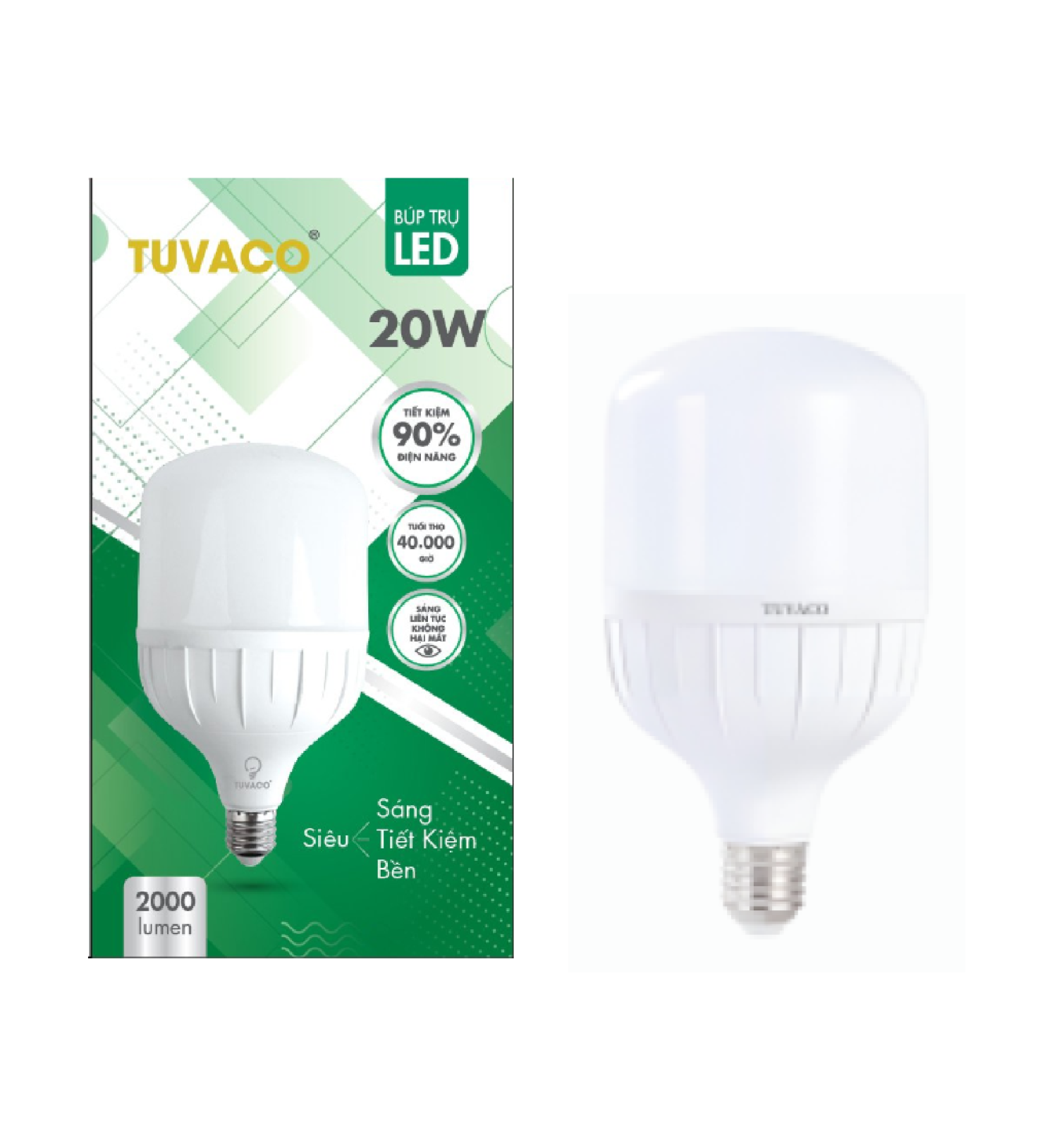 ĐÈN BÚP TRỤ 20W TUVACO