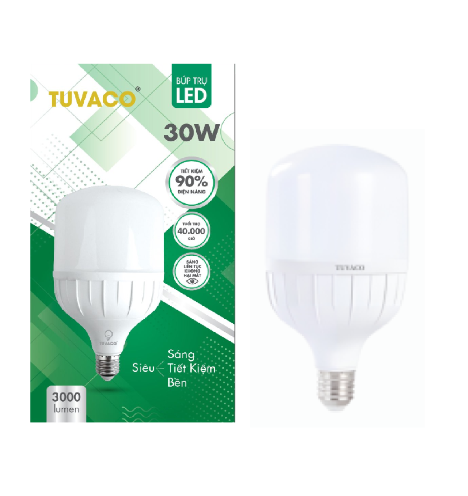 ĐÈN BÚP TRỤ 30W TUVACO