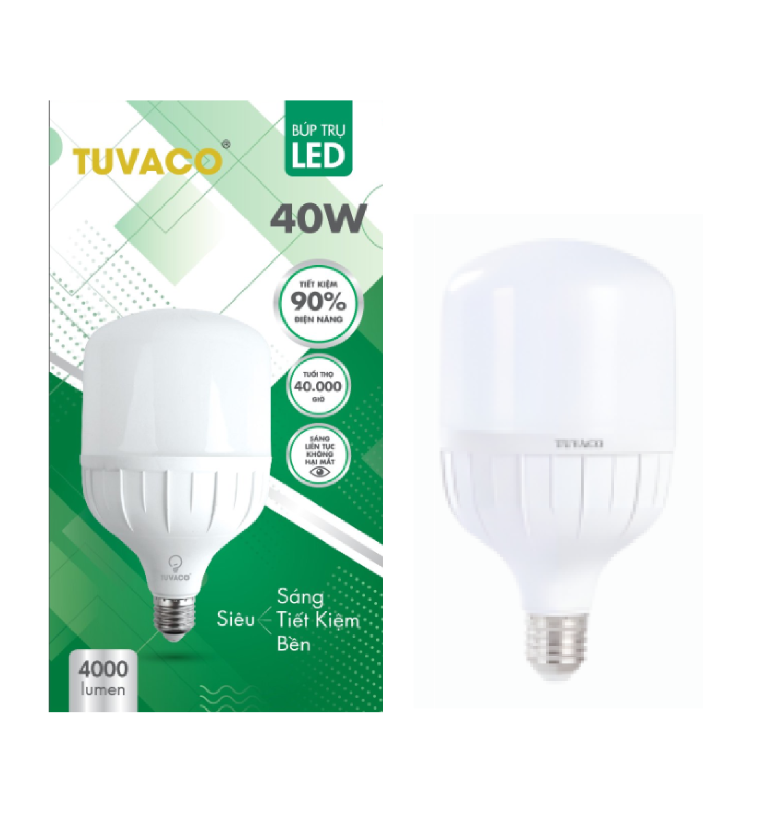 ĐÈN BÚP TRỤ 40W TUVACO