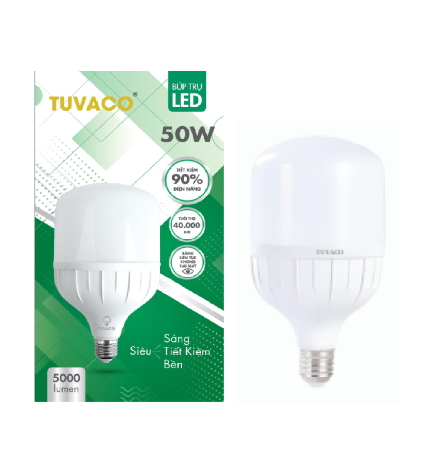 ĐÈN BÚP TRỤ 50W TUVACO