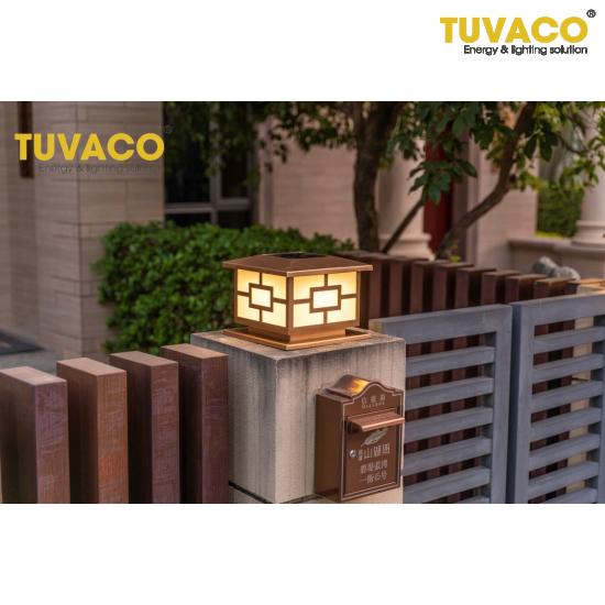 Đèn Trụ Cổng Năng Lượng Mặt Trời TSG-NV3020B (25cm)