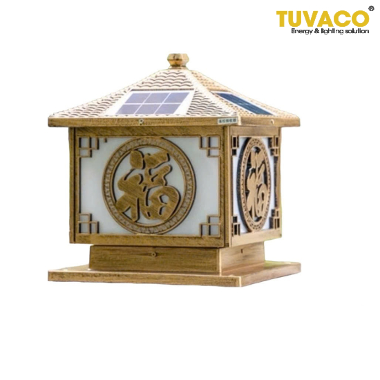 Đèn Trụ Cổng Chữ Phúc Năng Lượng Mặt Trời 40cm TSG-N3101Vc