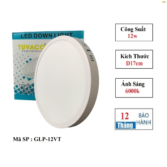 Đèn ốp trần 12W siêu sáng, tiết kiệm điện tại TUVACO