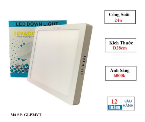 Đèn Led Ốp Trần Vuông 24W