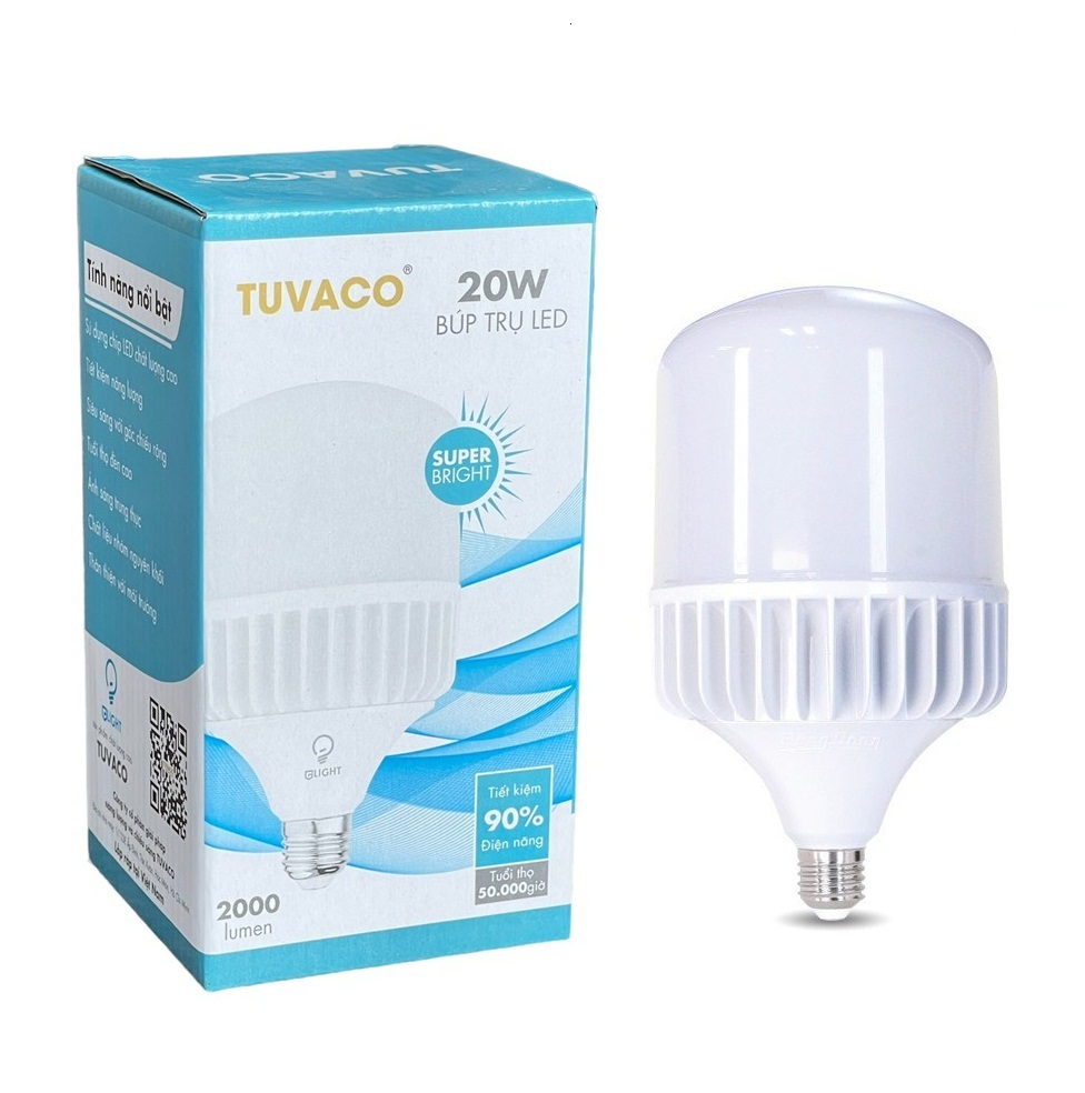 ĐÈN BÚP TRỤ NHÔM 20W TUVACO