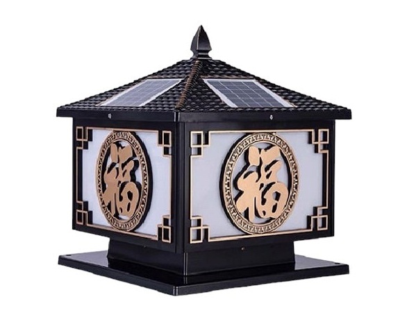 Đèn Trụ Cổng Chữ Phúc Năng Lượng Mặt Trời 25cm TSG-ND3101