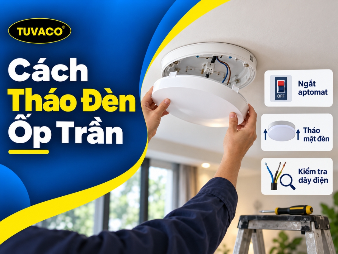 Cách Tháo Đèn Ốp Trần Tròn, Vuông Đơn Giản Tại Nhà