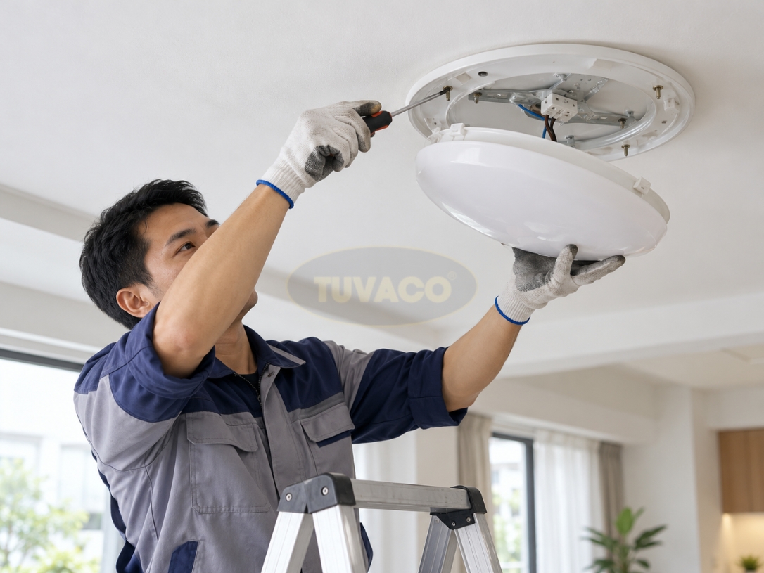 Tháo Đèn Ốp Trần