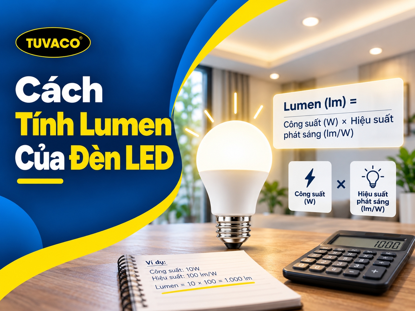 Cách Tính Lumen Của Đèn LED Theo Công Suất Và Diện Tích