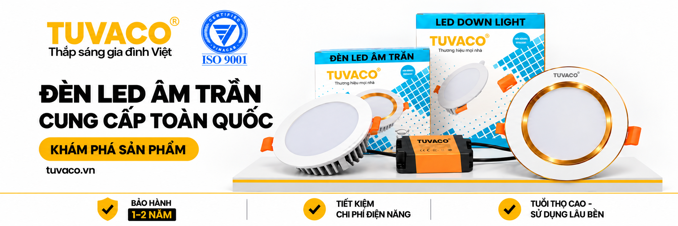 Đèn LED âm trần TUVACO-cung cấp toàn quốc.