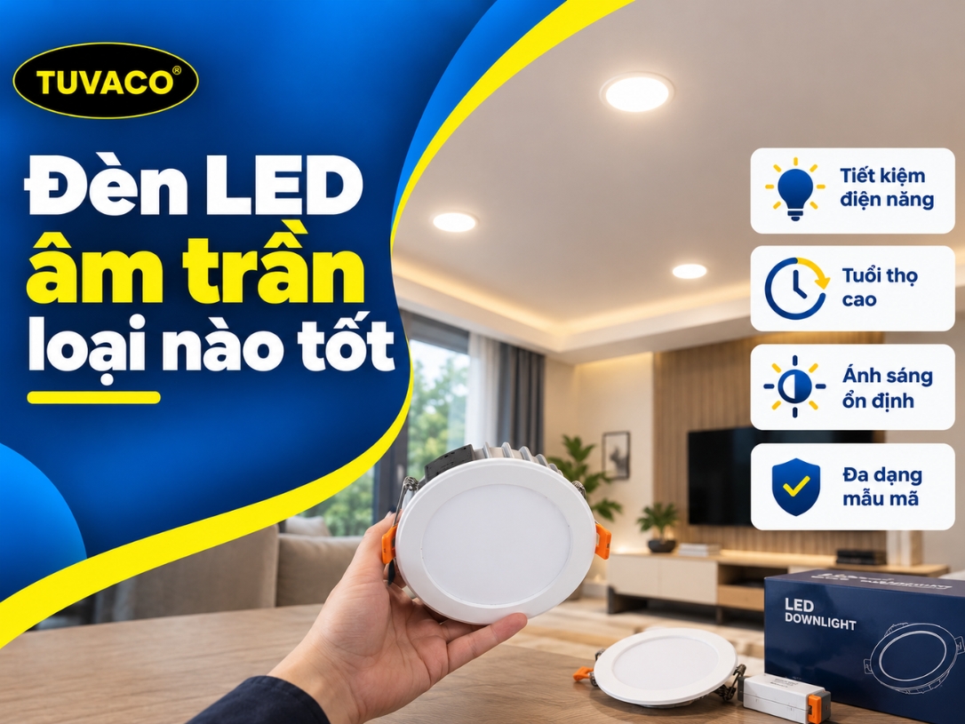 Đèn LED âm trần loại nào tốt? Cách chọn đúng cho từng không gian