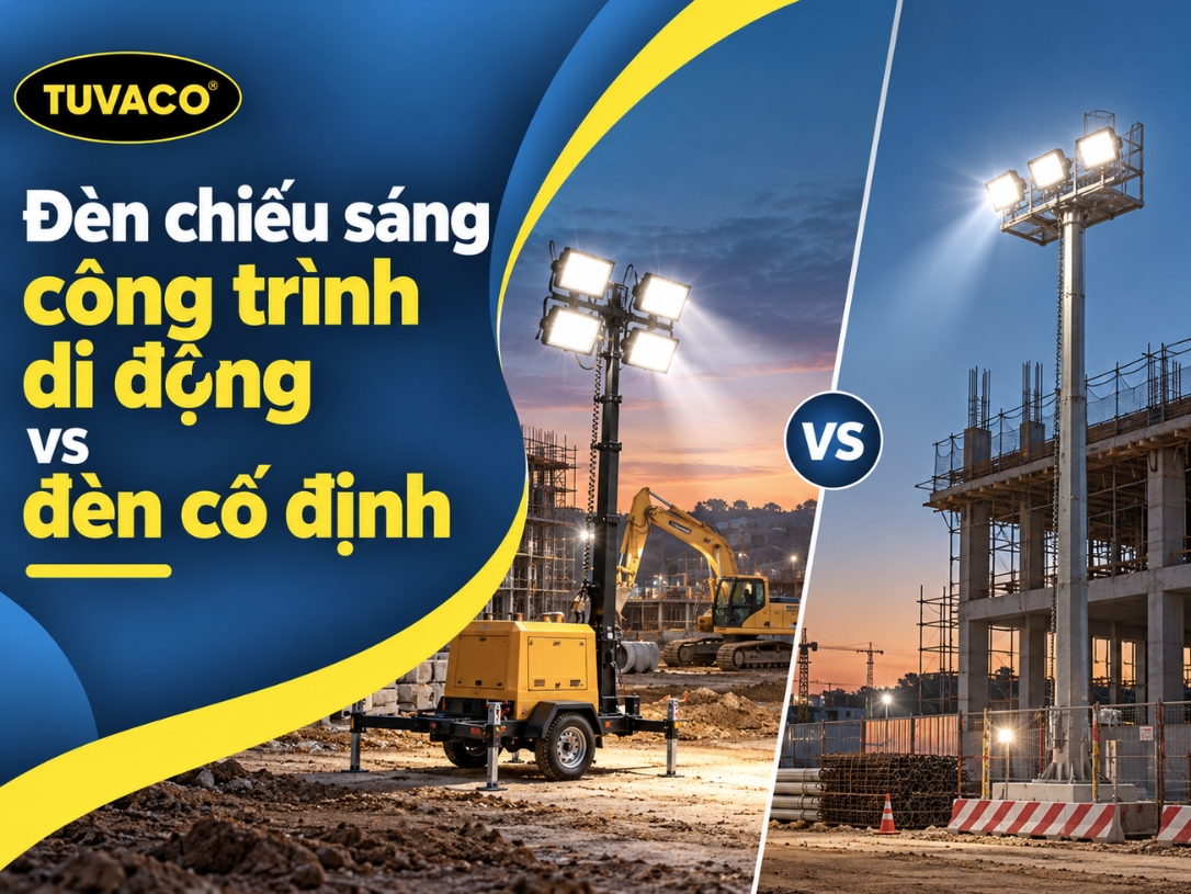 Đèn chiếu sáng công trình di động vs đèn cố định: Nên chọn loại nào?
