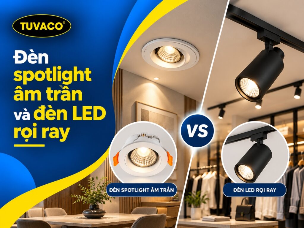 Đèn Spotlight Âm Trần Và Đèn LED Rọi Ray: Nên Chọn Loại Nào?