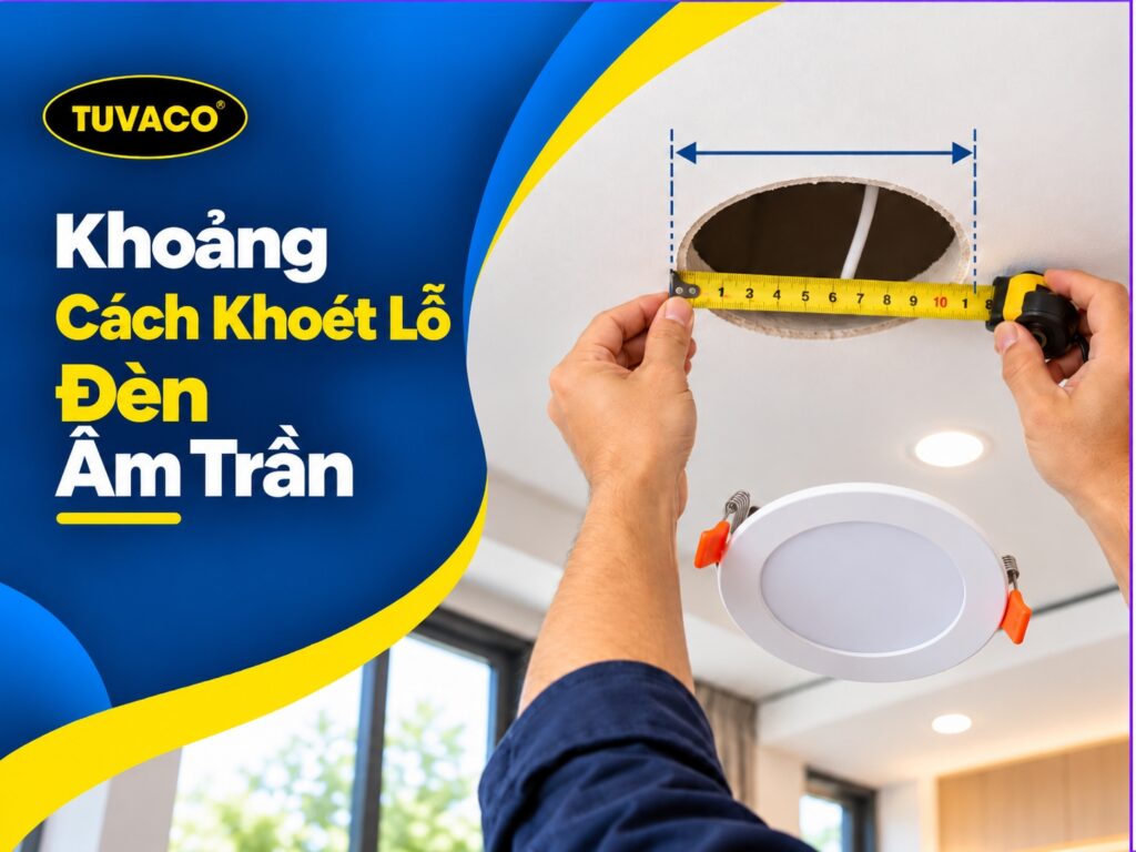 Khoảng Cách Khoét Lỗ Đèn Âm Trần Bao Nhiêu Là Hợp Lý?