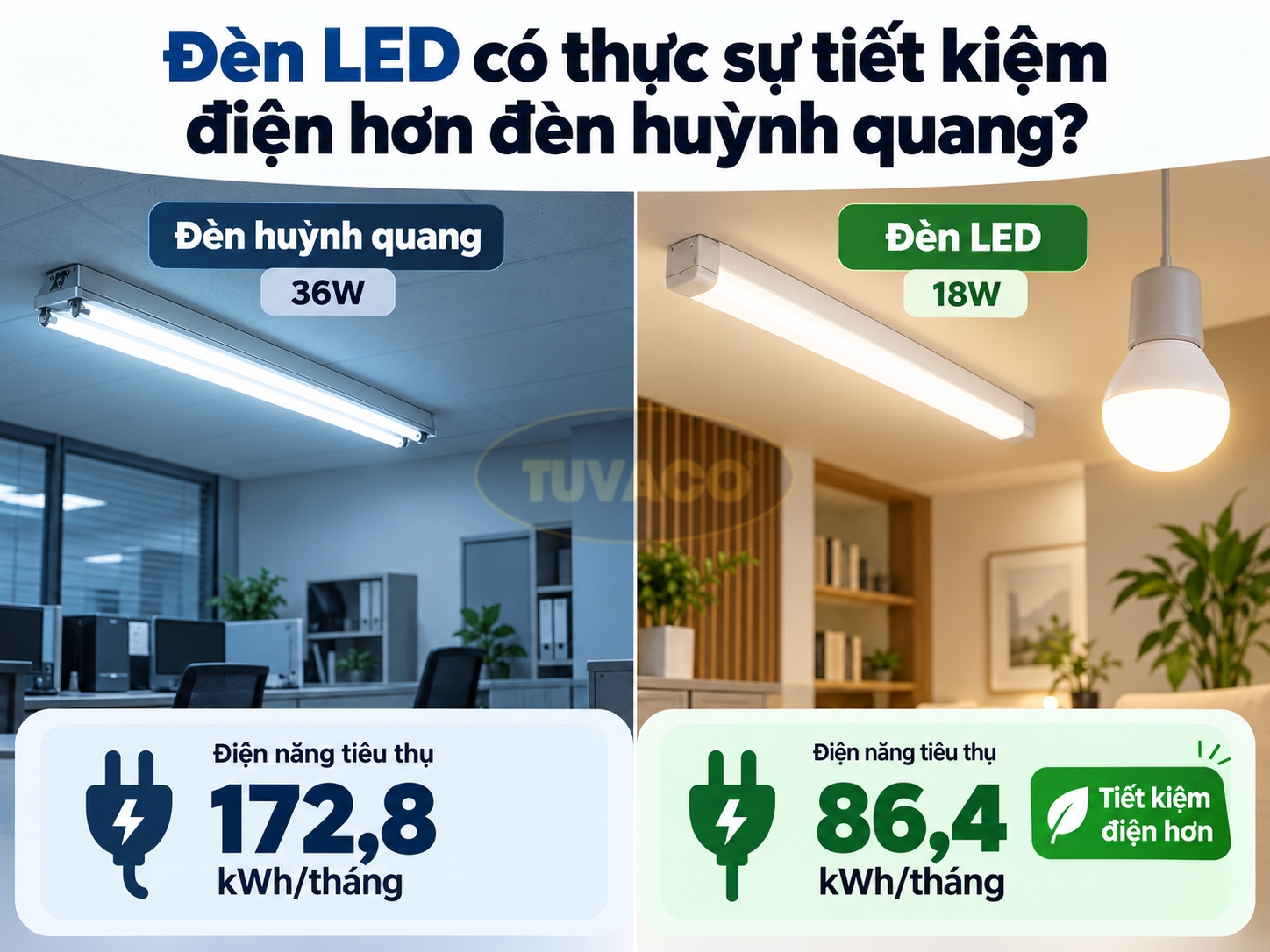 Đèn LED có thực sự tiết kiệm điện hơn đèn huỳnh quang